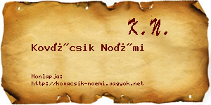 Kovácsik Noémi névjegykártya